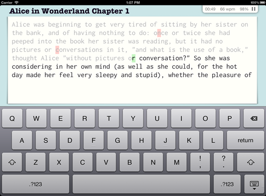 iPad typing trainer image